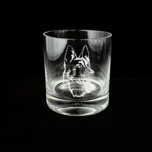 German Shepherd Engraved Old Fashioned Glass